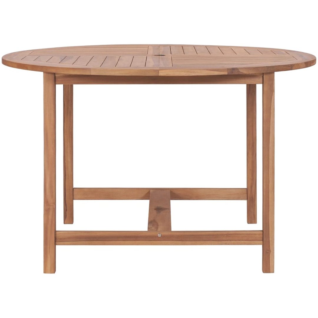 Matbord för trädgården ⌀110x75 cm massiv teak vidaXL – bild 3