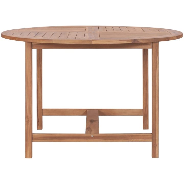 Matbord för trädgården ⌀110x75 cm massiv teak vidaXL – bild 3