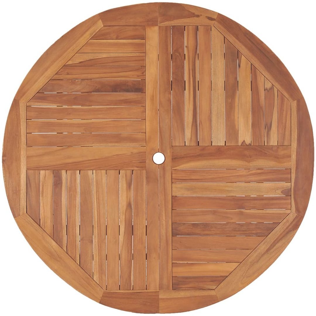 Matbord för trädgården ⌀110x75 cm massiv teak vidaXL – bild 4