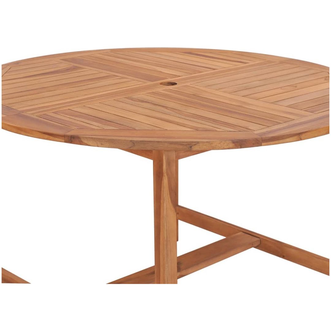 Matbord för trädgården ⌀110x75 cm massiv teak vidaXL – bild 5