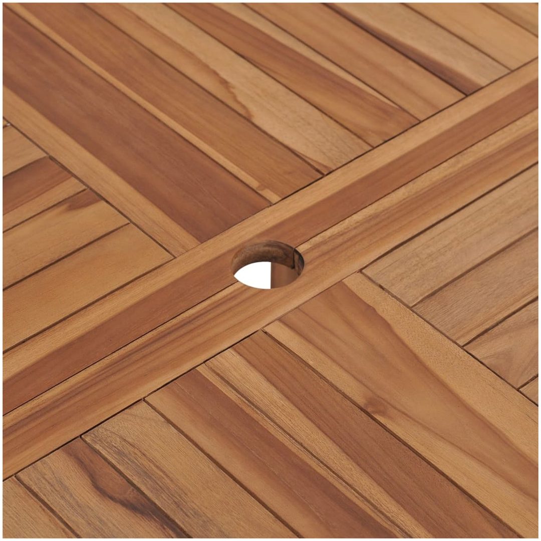 Matbord för trädgården ⌀110x75 cm massiv teak vidaXL – bild 6