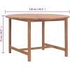 Matbord för trädgården ⌀110x75 cm massiv teak vidaXL – miniatyr 8