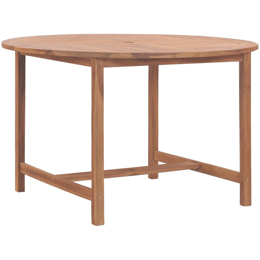 Matbord för trädgården ⌀110x75 cm massiv teak vidaXL