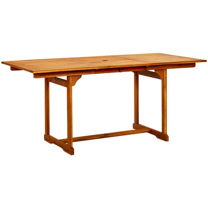 Matbord för trädgården (120-170)x80x75 cm massiv akacia vidaXL 170 x 80 x 75 cm – bild 2