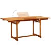 Matbord för trädgården (120-170)x80x75 cm massiv akacia vidaXL 170 x 80 x 75 cm – miniatyr 3