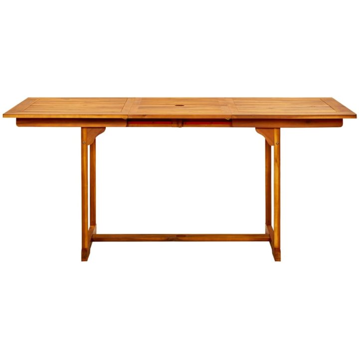 Matbord för trädgården (120-170)x80x75 cm massiv akacia vidaXL 170 x 80 x 75 cm – bild 5