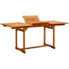 Matbord för trädgården (120-170)x80x75 cm massiv akacia vidaXL 170 x 80 x 75 cm – miniatyr 1