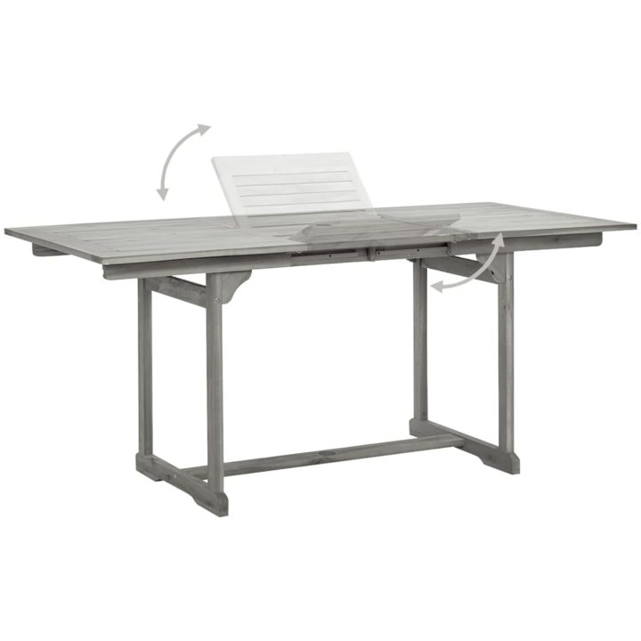 Matbord för trädgården (120-170)x80x75 cm massiv akaciaträ vidaXL 170 x 80 x 75 cm – bild 4