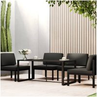 Matbord för trädgården antracit 120x60x66 cm aluminium vidaXL