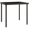 Matbord för trädgården antracit 80x80x72 cm glas och stål vidaXL – miniatyr 2