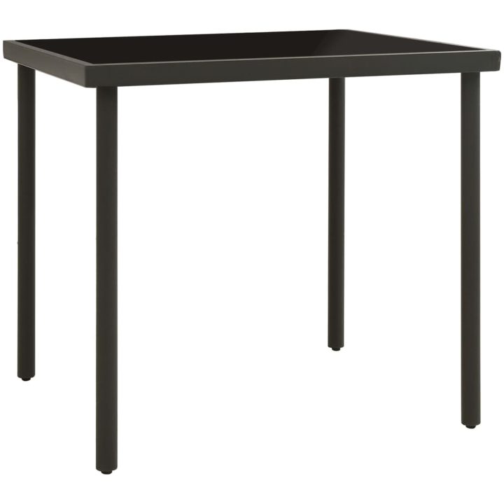 Matbord för trädgården antracit 80x80x72 cm glas och stål vidaXL – bild 2