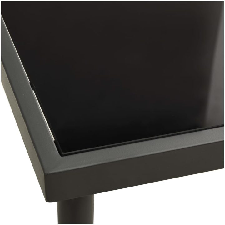 Matbord för trädgården antracit 80x80x72 cm glas och stål vidaXL – bild 3