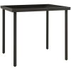 Matbord för trädgården antracit 80x80x72 cm glas och stål vidaXL – miniatyr 1