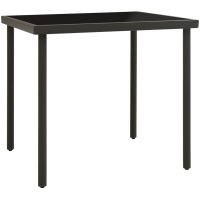 Matbord för trädgården antracit 80x80x72 cm glas och stål vidaXL