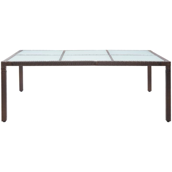 Matbord för trädgården brun 200x150x74 cm konstrotting vidaXL – bild 2
