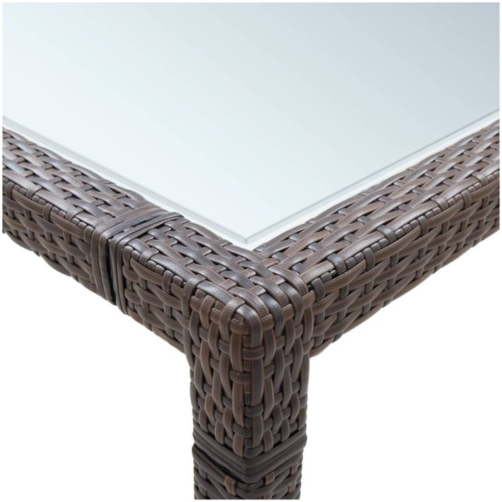 Matbord för trädgården brun 200x150x74 cm konstrotting vidaXL – bild 3