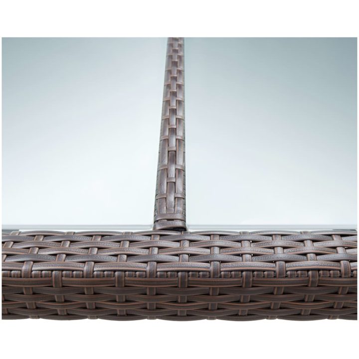 Matbord för trädgården brun 200x150x74 cm konstrotting vidaXL – bild 4