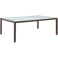 Matbord för trädgården brun 200x150x74 cm konstrotting vidaXL