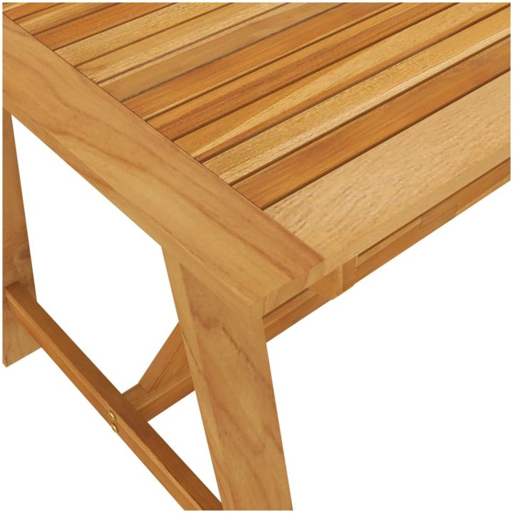 Matbord för trädgården massiv akacia vidaXL 140 x 70 x 73.5 cm – bild 5