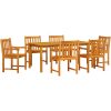 Matbord Set 7 pcs Naturligt trä vidaXL 180 x 90 x 75 cm – miniatyr 2