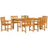 Matbord Set 7 pcs Naturligt trä vidaXL 180 x 90 x 75 cm – miniatyr 3