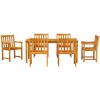 Matbord Set 7 pcs Naturligt trä vidaXL 180 x 90 x 75 cm – miniatyr 7