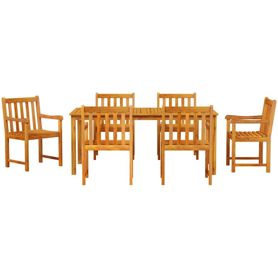Matbord Set 7 pcs Naturligt trä vidaXL 180 x 90 x 75 cm – bild 7