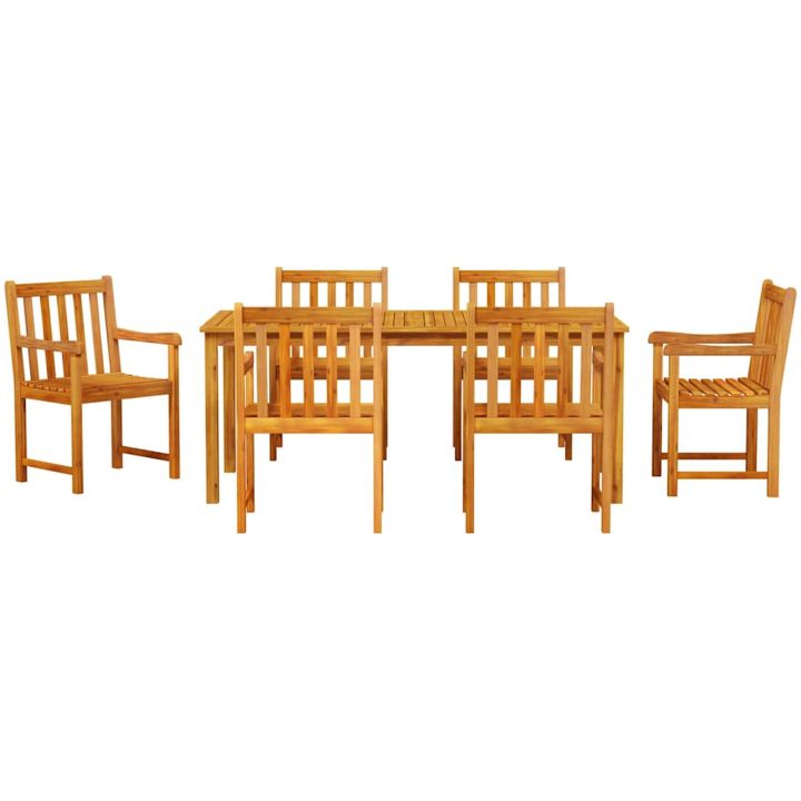 Matbord Set 7 pcs Naturligt trä vidaXL 180 x 90 x 75 cm – bild 7