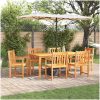 Matbord Set 7 pcs Naturligt trä vidaXL 180 x 90 x 75 cm – miniatyr 1