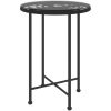 Matbord svart 55 cm härdat glas och stål vidaXL ⌀55 x 74 cm – miniatyr 2