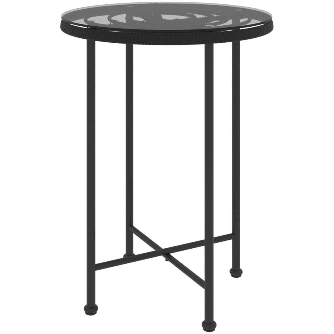 Matbord svart 55 cm härdat glas och stål vidaXL ⌀55 x 74 cm – bild 2