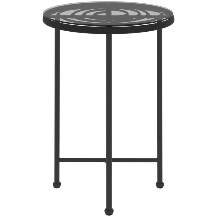 Matbord svart 55 cm härdat glas och stål vidaXL ⌀55 x 74 cm – bild 3
