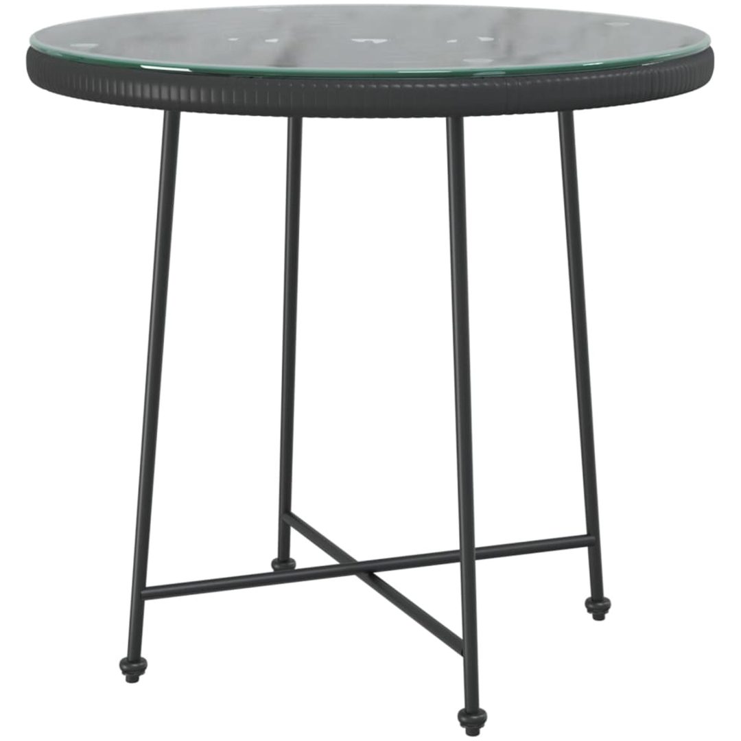 Matbord svart 80 cm härdat glas och stål vidaXL ⌀80 x 74 cm – bild 2