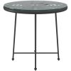Matbord svart 80 cm härdat glas och stål vidaXL ⌀80 x 74 cm – miniatyr 3
