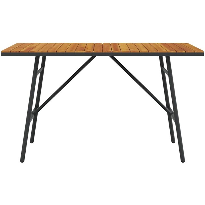 Matbord - Svart, , Gjort av massivt akaciaträ vidaXL 110 x 55 x 62 cm – bild 6