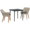 Matgrupp 3 pcs Ljusgrå och svart vidaXL 80 cm x 80 cm – miniatyr 2