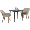 Matgrupp 3 pcs Ljusgrå och svart vidaXL 80 cm x 80 cm – miniatyr 3