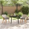 Matgrupp 3 pcs Ljusgrå och svart vidaXL 80 cm x 80 cm – miniatyr 4