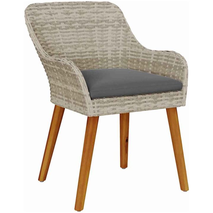 Matgrupp 3 pcs Ljusgrå och svart vidaXL 80 cm x 80 cm – bild 6