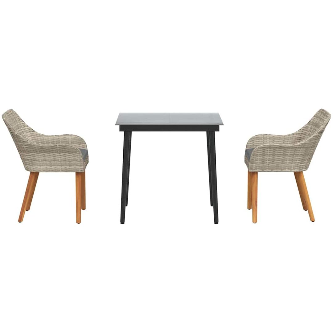 Matgrupp 3 pcs Ljusgrå och svart vidaXL 80 cm x 80 cm – bild 7