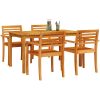 Matgrupp 5 pcs Brun Massivt akaciaträ vidaXL 140 x 80 x 74 cm – miniatyr 3