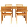 Matgrupp 5 pcs Brun Massivt akaciaträ vidaXL 140 x 80 x 74 cm – miniatyr 7