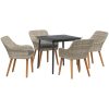 Matgrupp 5 pcs Ljusgrå och svart vidaXL 80 cm x 80 cm – miniatyr 2