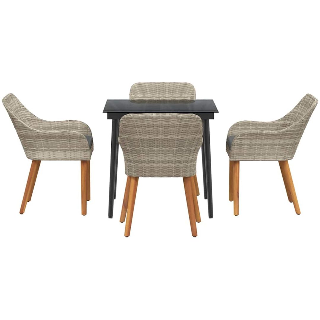Matgrupp 5 pcs Ljusgrå och svart vidaXL 80 cm x 80 cm – bild 7