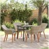 Matgrupp 5 pcs Ljusgrå och svart vidaXL 80 cm x 80 cm – miniatyr 1