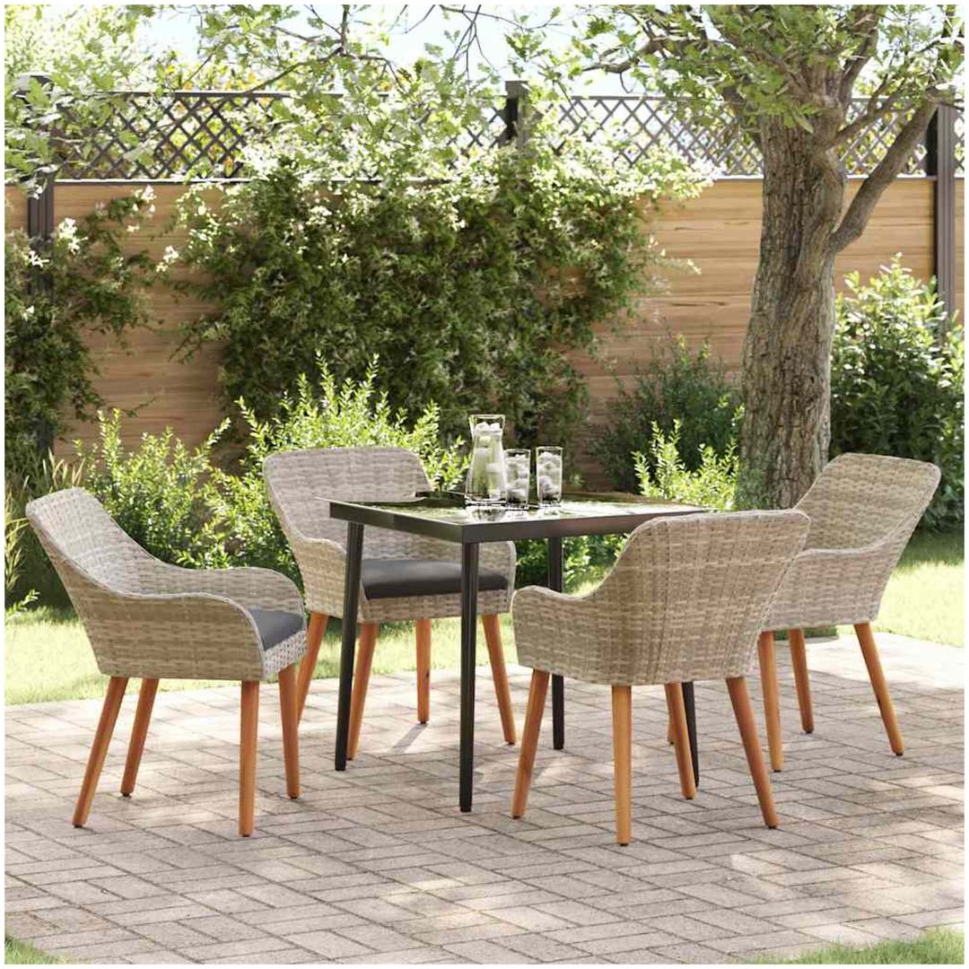 Matgrupp 5 pcs Ljusgrå och svart vidaXL 80 cm x 80 cm