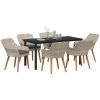 Matgrupp 7 pcs Ljusgrå och svart vidaXL 160 x 80 x 74 cm – miniatyr 3
