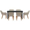 Matgrupp 7 pcs Ljusgrå och svart vidaXL 160 x 80 x 74 cm – miniatyr 7