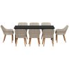 Matgrupp 9 pcs Ljusgrå och svart vidaXL 200x100x74 cm – miniatyr 7