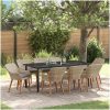 Matgrupp 9 pcs Ljusgrå och svart vidaXL 200x100x74 cm – miniatyr 1